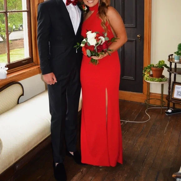 formal ish dresses Side-Sash Long Satin Formal Dress main image 0